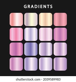 Collection of colorful gradient background for graphic design. Vector illustration