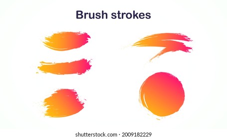 Collection colorful gradient brush strokes. Social media concept. Vector illustration. EPS 10