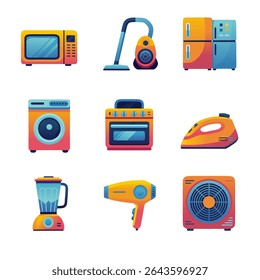 Collection of Colorful Home Appliances