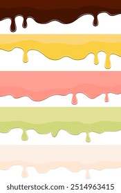 Collection of colorful ice cream backgrounds.Set of colored vector ice cream backgrounds on transparent background.