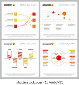 Collection of colorful infographic composition can be used for web design, presentation slide, advertising. Business concept with flow, bar, percantage charts, scatter plot