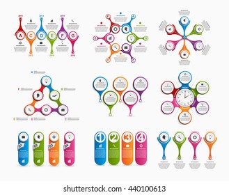 Collection of colorful infographics. Design elements