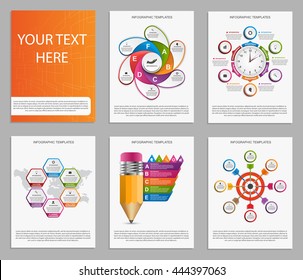 Collection of colorful infographics. Design elements. 