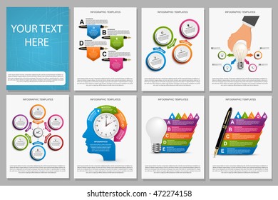 Collection of colorful infographics. Design elements. 
