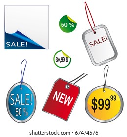 A collection of colorful labels. Vector illustration