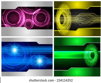 Collection colorful Light Abstract Technology background set for computer graphic website internet and business. text box. Brochure. card. wave. diverse, different, divers, manifold, many, various 
