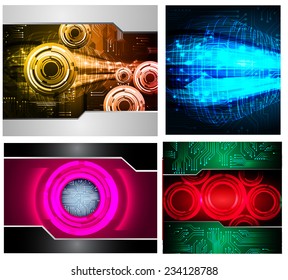 Collection colorful Light Abstract Technology background set for computer graphic website internet and business. text box. Brochure. card. wave. diverse, different, divers, manifold, many, various 