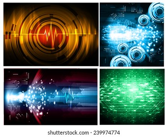 Collection colorful Light Abstract Technology background set for computer graphic website internet and business. text box. Brochure. card. wave. diverse, different, divers, manifold, many, various