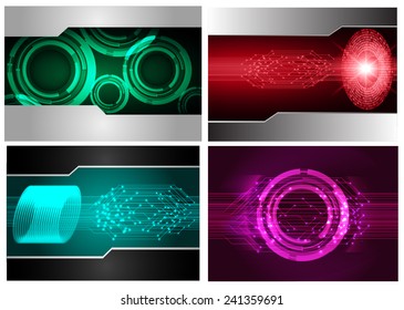 Collection colorful Light Abstract Technology background set for computer graphic website internet and business. text box. Brochure. card. wave. diverse, different, divers, manifold, many, various