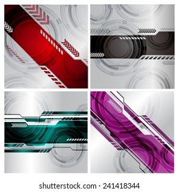Collection colorful Light Abstract Technology background set for computer graphic website internet and business. text box. Brochure. card. wave. diverse, different, divers, manifold, many, various