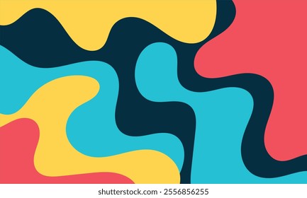 collection Colorful liquid and fluid background for summer,waves summer background.
