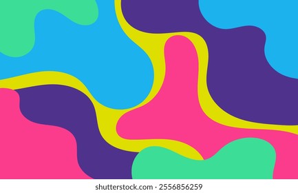 collection Colorful liquid and fluid background for summer,waves summer background.