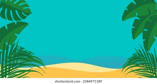 collection Colorful liquid and fluid background with tropical leaves for summer backdrop, waves summer background.