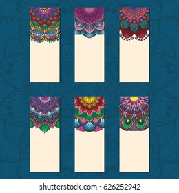 Collection of colorful mandala cards