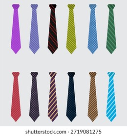 Colección de corbatas de colores con varios patrones