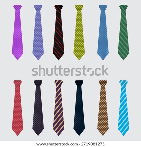 Collection of Colorful Neckties with Various Patterns
