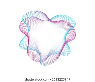 Collection of colorful neon round sound dots waves. Sound curve, radio frequency spectrum lines for equalizer . set of colorful spectra for music poster and banner. Vector illustration.