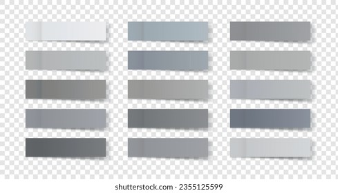 Collection of colorful note papers or post stickers or post notes with curled corner ready for your message on transparent background. vector design.