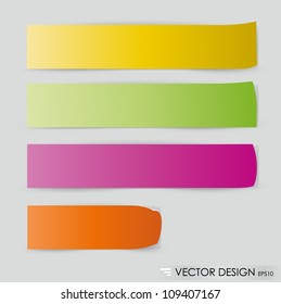 Colección de notas coloridas, listas para tu mensaje. Ilustración vectorial.