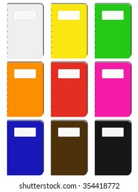 Collection of colorful notebooks