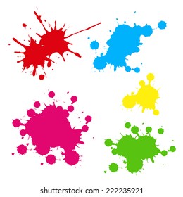 Paint Splat Setpaint Splashes Set Design Stock Vector (Royalty Free ...