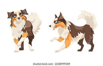 A collection of Colorful Pixel Art Dogs depicted in various Playful and dynamic Poses