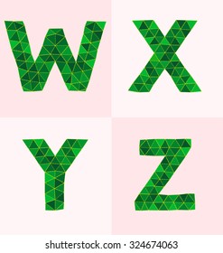 collection of colorful polygonal font