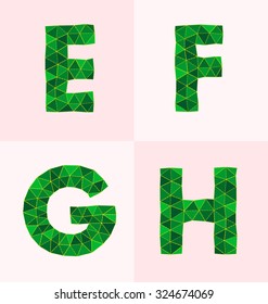 collection of colorful polygonal font