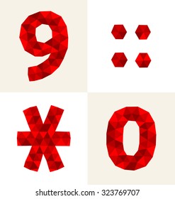 collection of colorful polygonal number