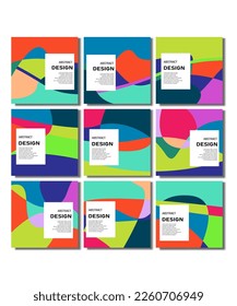 A collection of colorful post template, abstract background, abstract shape background