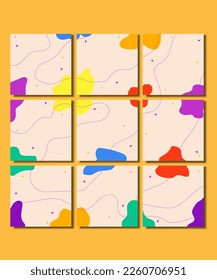 A collection of colorful post template, abstract background, abstract shape background