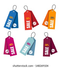 Collection of colorful price tags for web or print