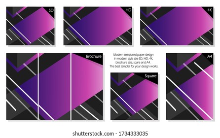 Sammlung von farbigen violetten Farbverlauf abstrakte Vektor, moderne Farbe Hintergrund mit leeren Bereich für Ihr Arbeitsdesign.