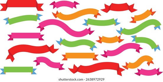 A Collection Colorful Ribbon Banners  for Design Projects
