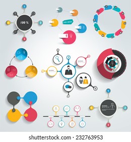 Collection Colorful Round Info Graphics Diagrams Stock Vector (Royalty ...