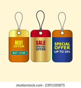 Collection of colorful sale labels tags. Price Tag with sale discount.
