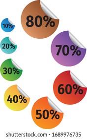 
collection of colorful sale promotion round labels