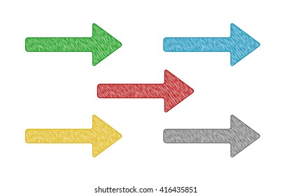 Collection of colorful scribble arrows