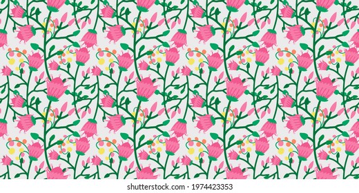A collection of colorful seamless floral motifs for fabric printing, digital paper, wallpaper, covers, t-shirt patterns, pillow patterns, mag, cards, digital prints, frames and more.