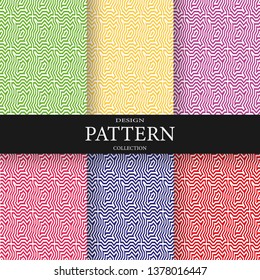 Collection of colorful seamless geometric patterns. Fashion 80-90s. line dot pattern 