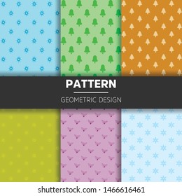 Collection of colorful seamless geometric patterns. Fashion 80-90s. line dot pattern 