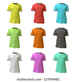 Collection of colorful shirt design. Vector illustration.