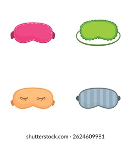 Coleção de máscaras coloridas do olho do sono, design plano