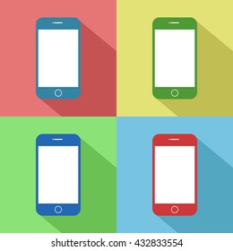 Collection of colorful smart phone vector.