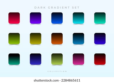 Colección de fondo de gradiente oscuro liso y colorido para el diseño gráfico. Ilustración del vector