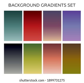Colección del fondo de gradiente liso y colorido para el diseño gráfico. Ilustración del vector