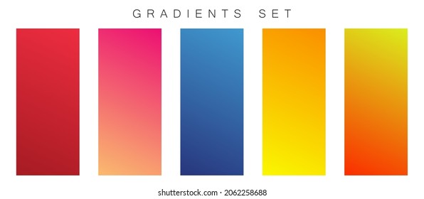 Colección del fondo de gradiente liso y colorido para el diseño gráfico. Ilustración del vector