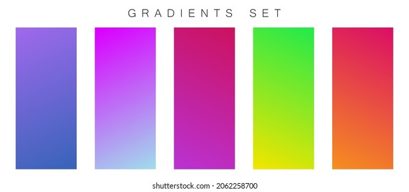 Colección del fondo de gradiente liso y colorido para el diseño gráfico. Ilustración del vector