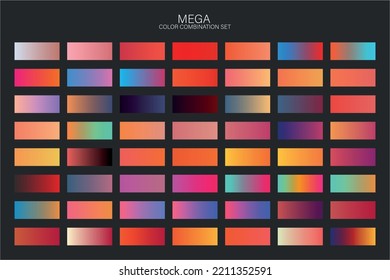 Collection of colorful smooth gradient background for graphic design. Vector illustration.