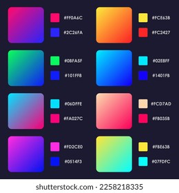 Colección del fondo de gradiente liso y colorido para el diseño gráfico.